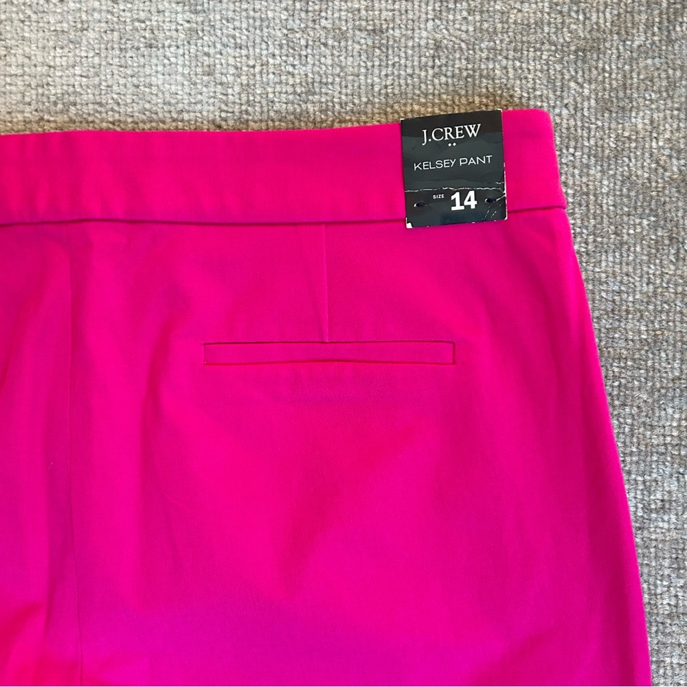 NWT J. Crew Factory Cotton-Blend Pink Kelsey Cropped Flare Pants, Size 14 - Picture 6 of 13